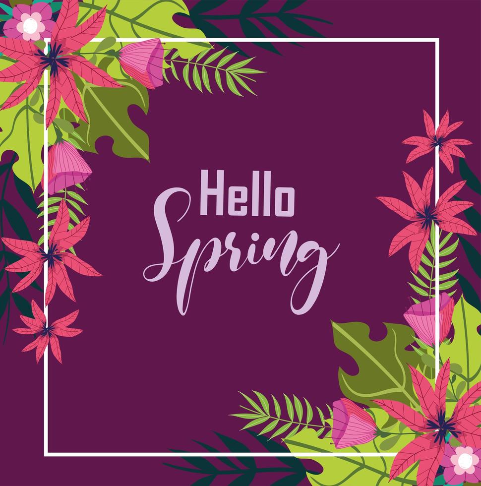 hello spring background vector