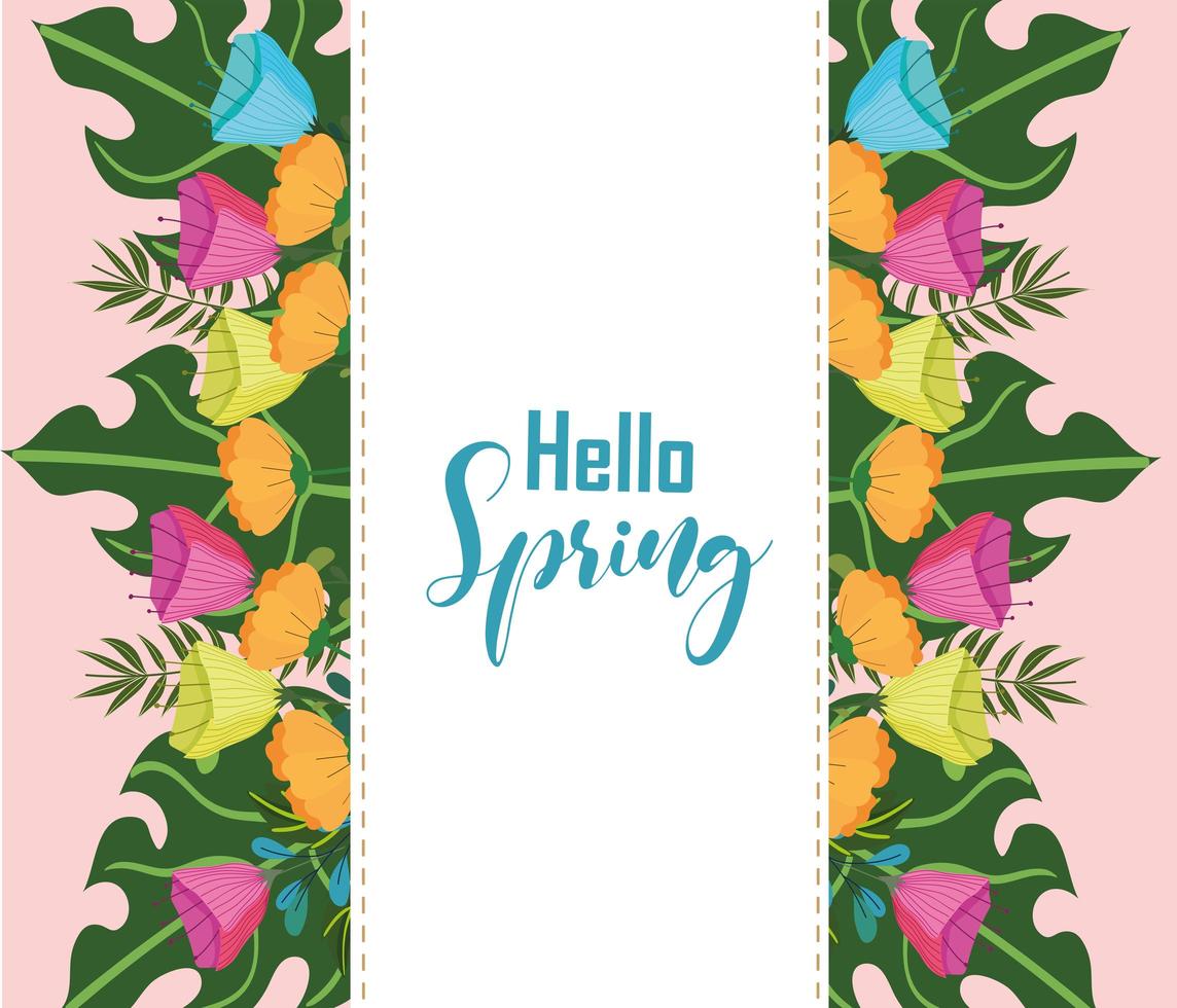 hello spring banner vector