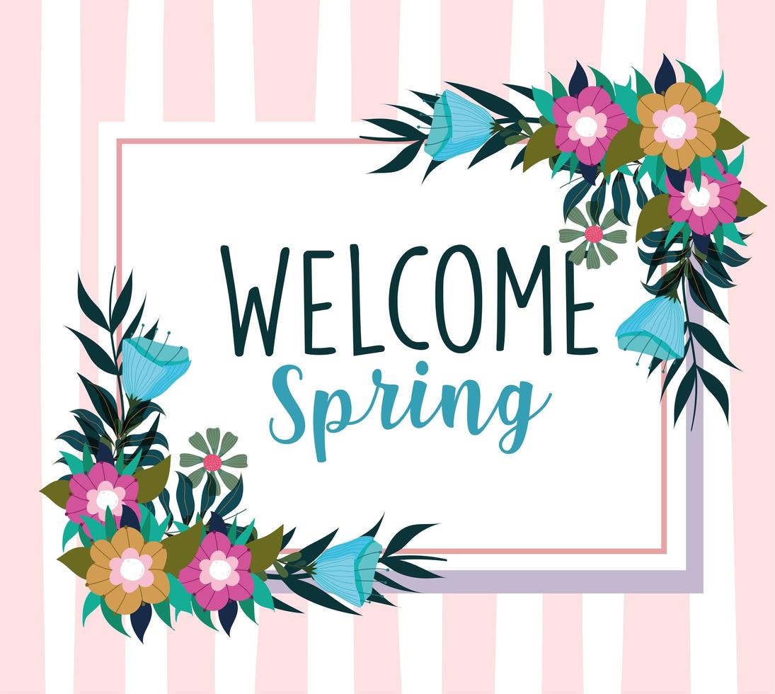 welcome spring floral vector