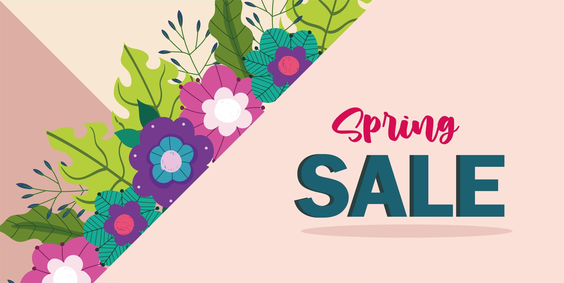 spring sale offer vector