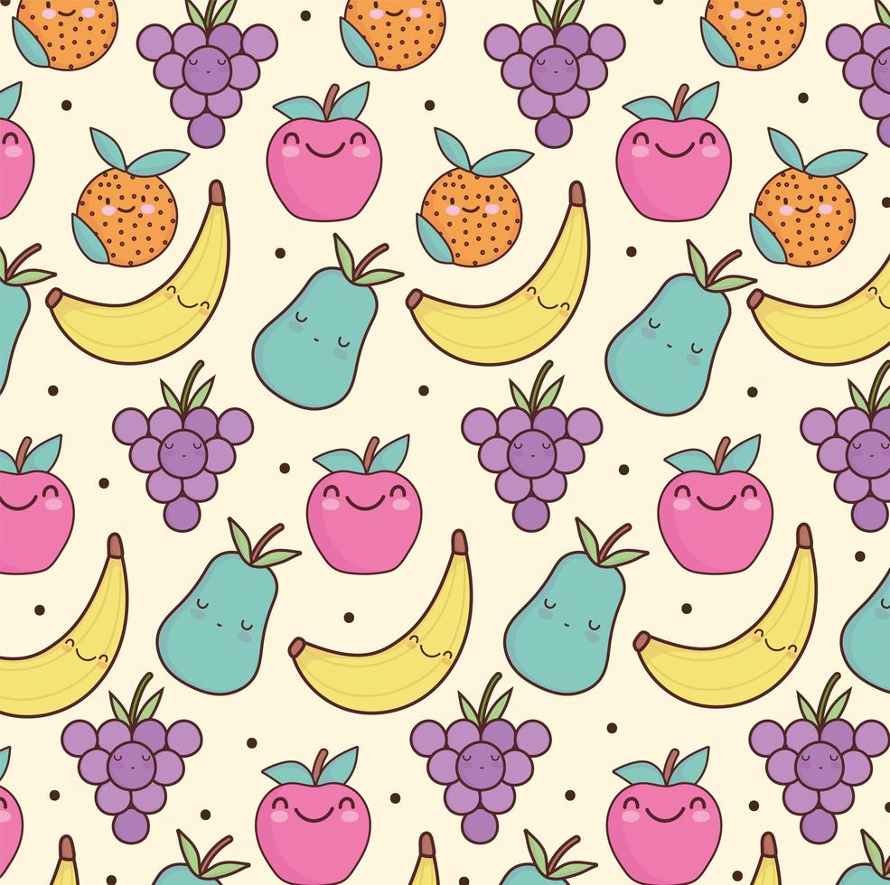 cute fruits background vector