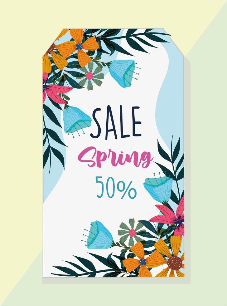 spring sale tag vector