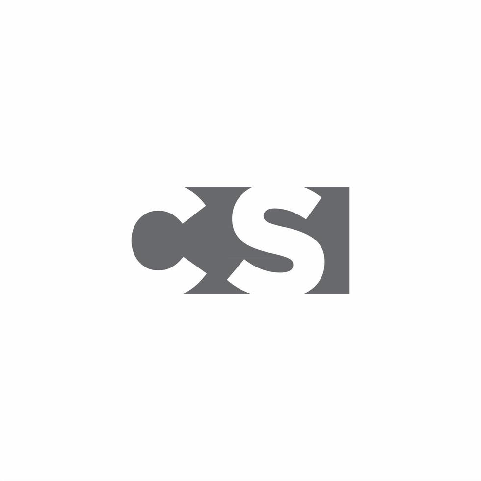 CS Logo monogram with negative space style design template vector