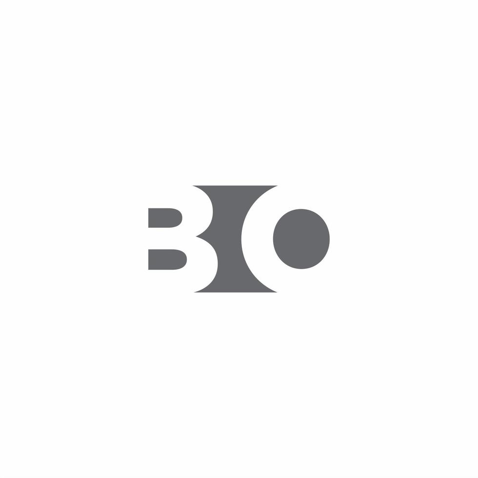 bo logo monograma con plantilla de diseño de estilo de espacio negativo vector