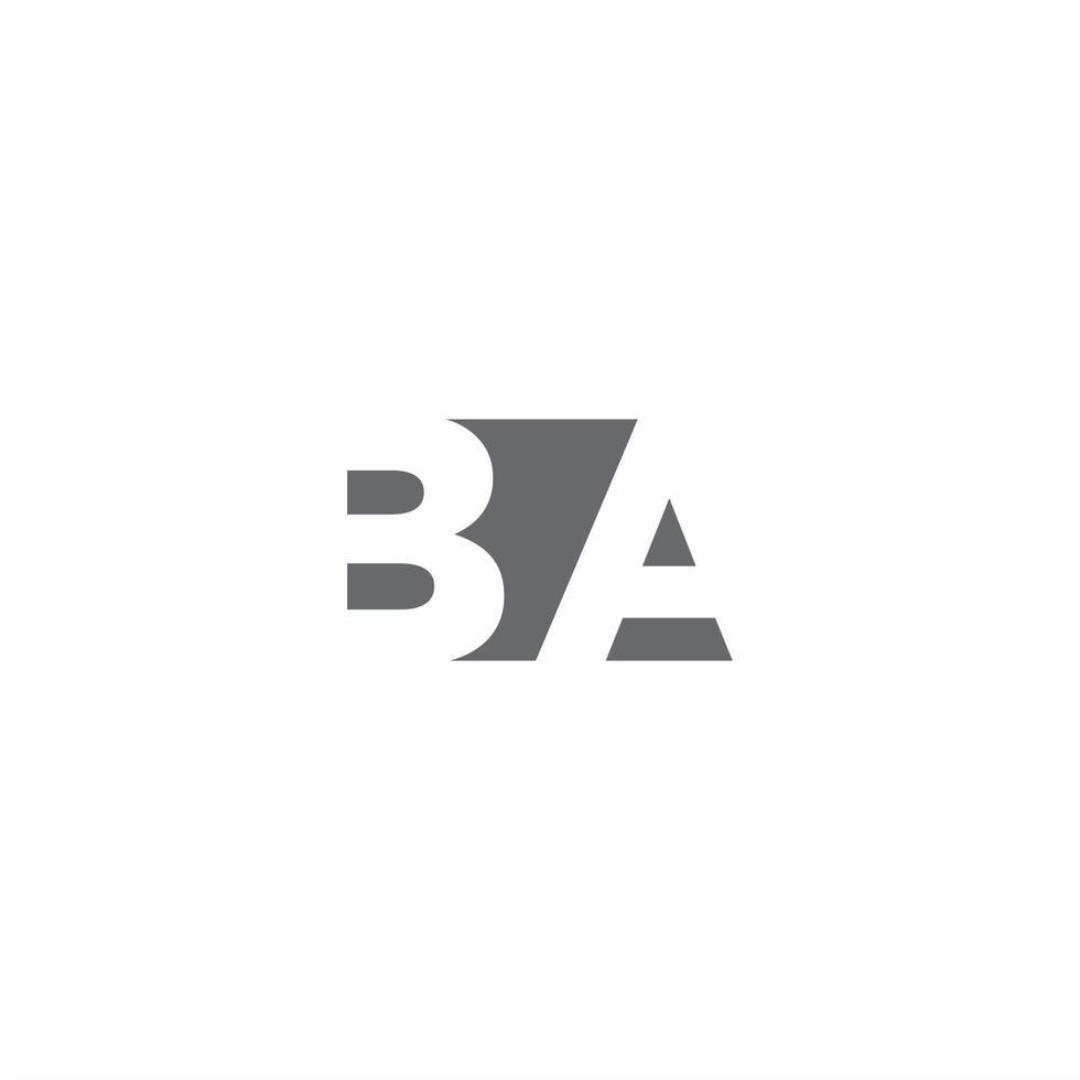 monograma del logotipo de ba con plantilla de diseño de estilo de espacio negativo vector