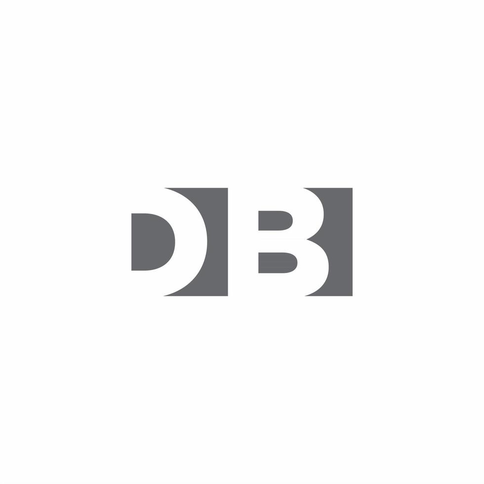 monograma del logotipo de db con plantilla de diseño de estilo de espacio negativo vector