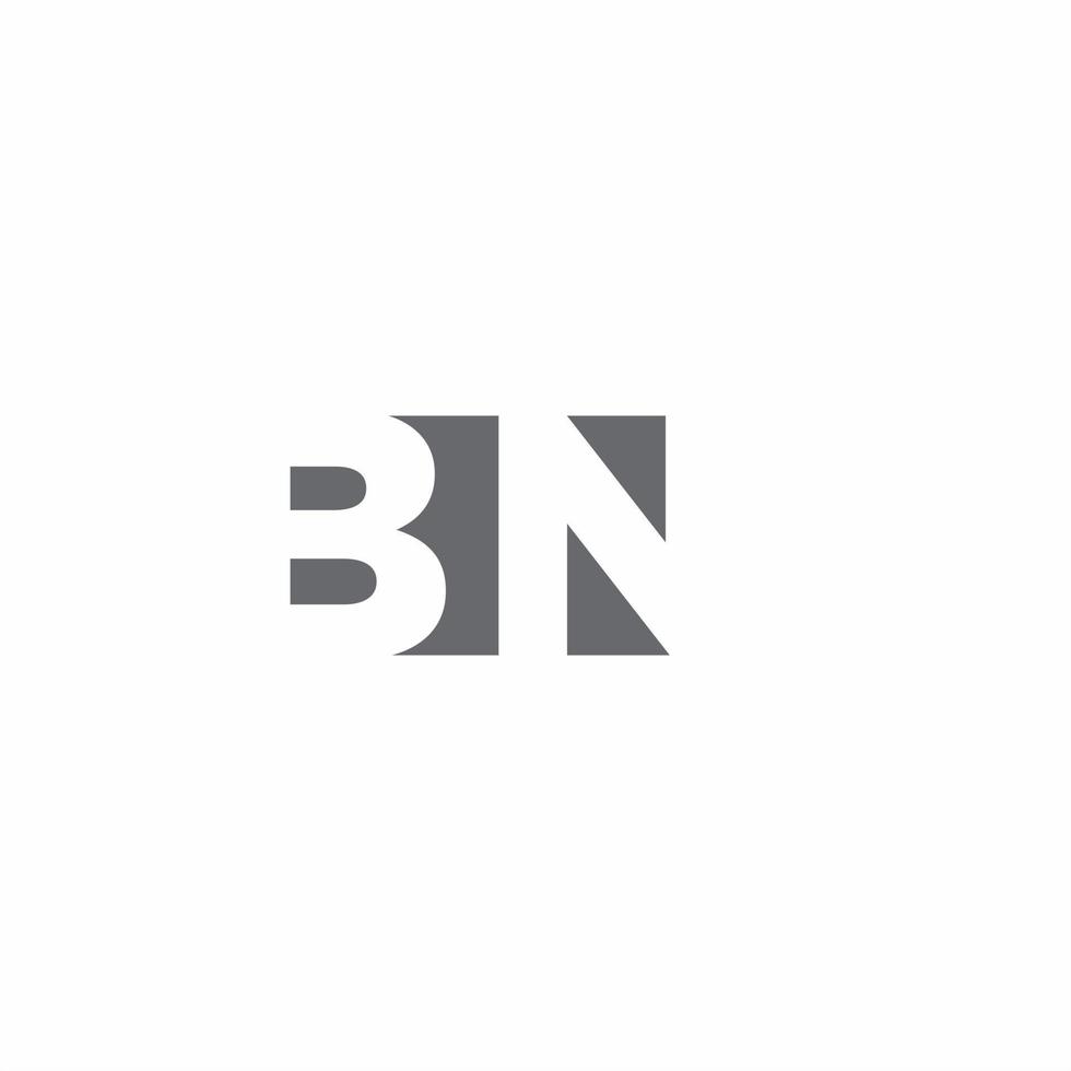Monograma del logotipo bn con plantilla de diseño de estilo de espacio negativo vector