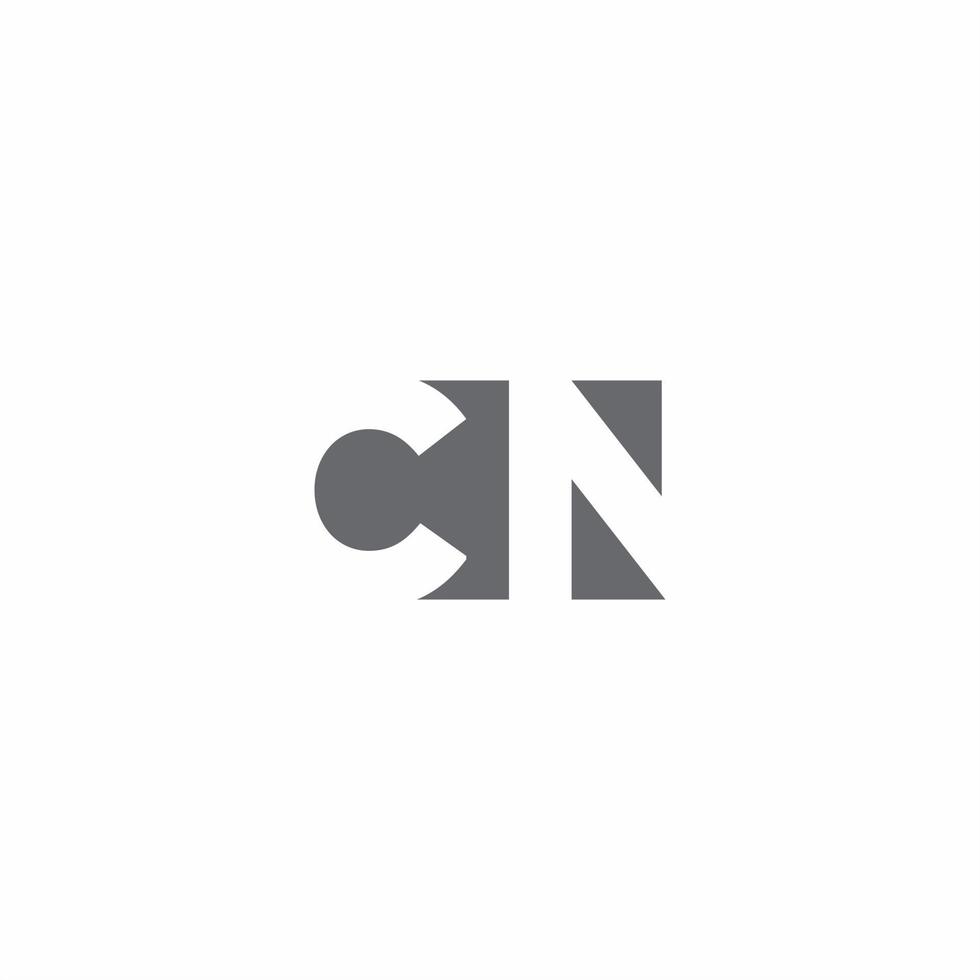 CN Logo monogram with negative space style design template vector