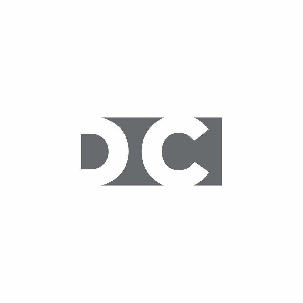 DC Logo monogram with negative space style design template vector