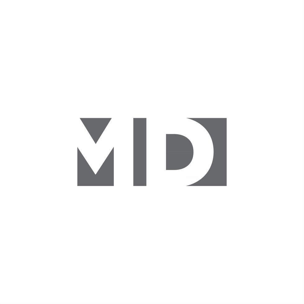 monograma del logotipo de md con plantilla de diseño de estilo de espacio negativo vector