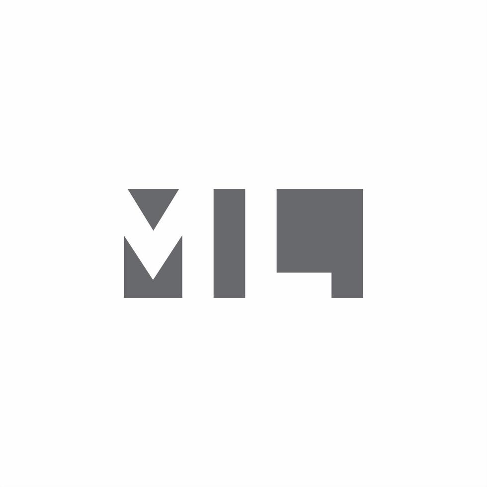 Monograma del logotipo de ml con plantilla de diseño de estilo de espacio negativo vector
