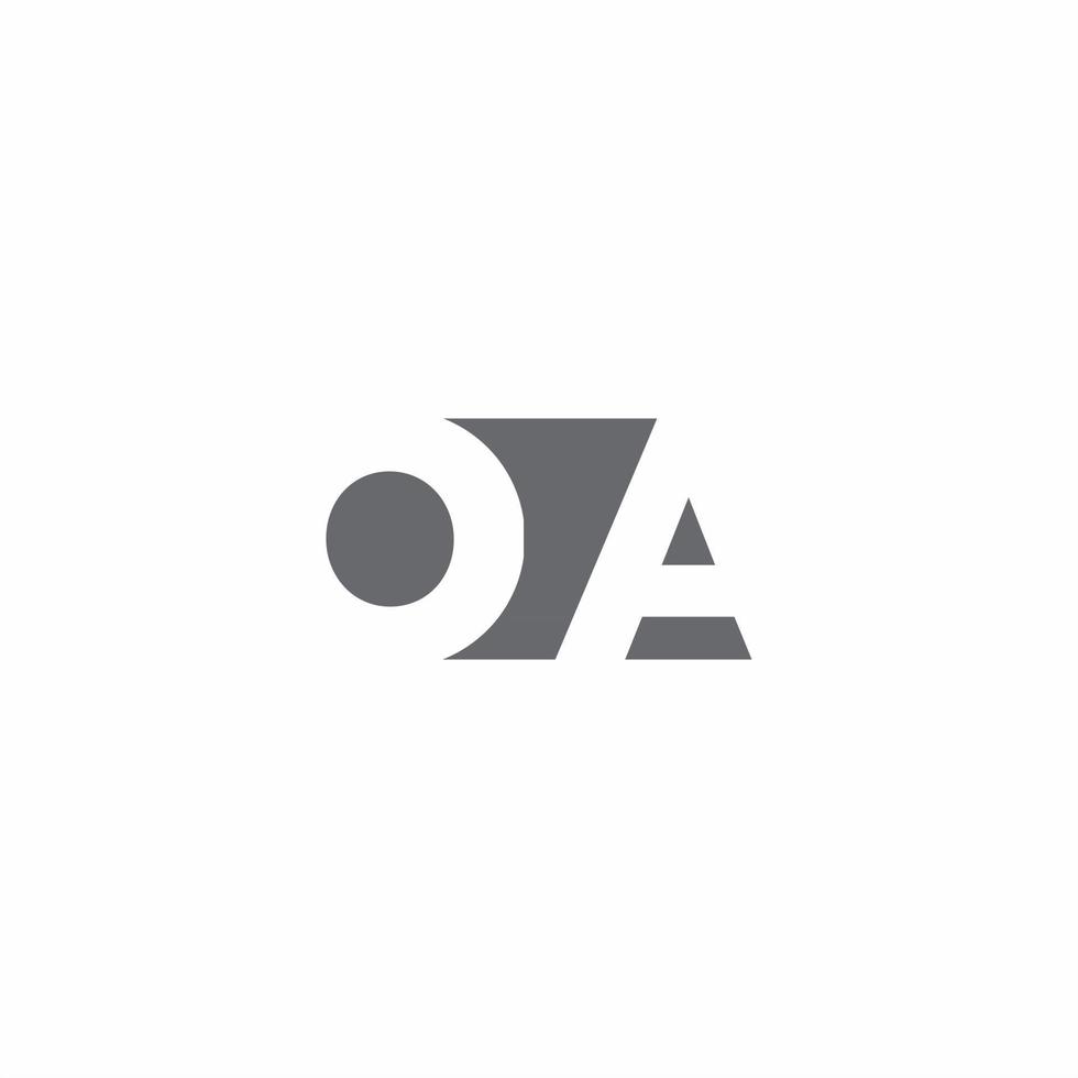 OA logo monograma con plantilla de diseño de estilo de espacio negativo vector