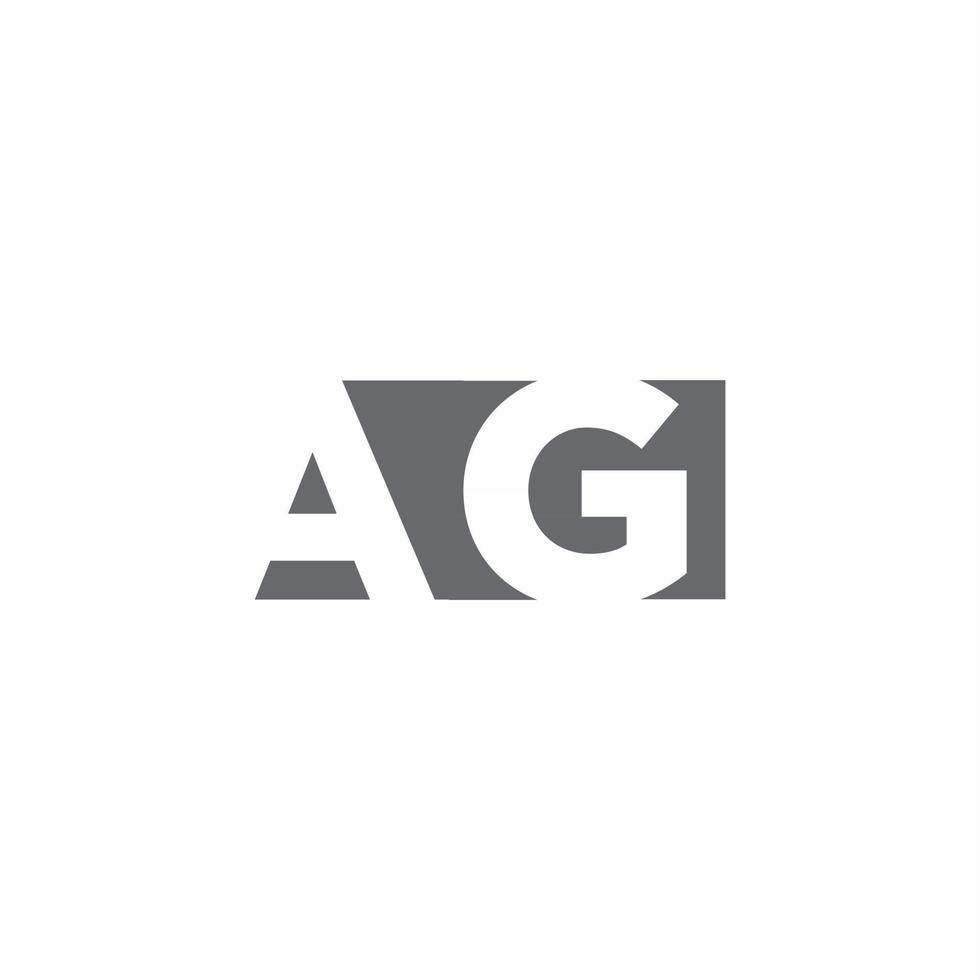 AG Logo monogram with negative space style design template vector