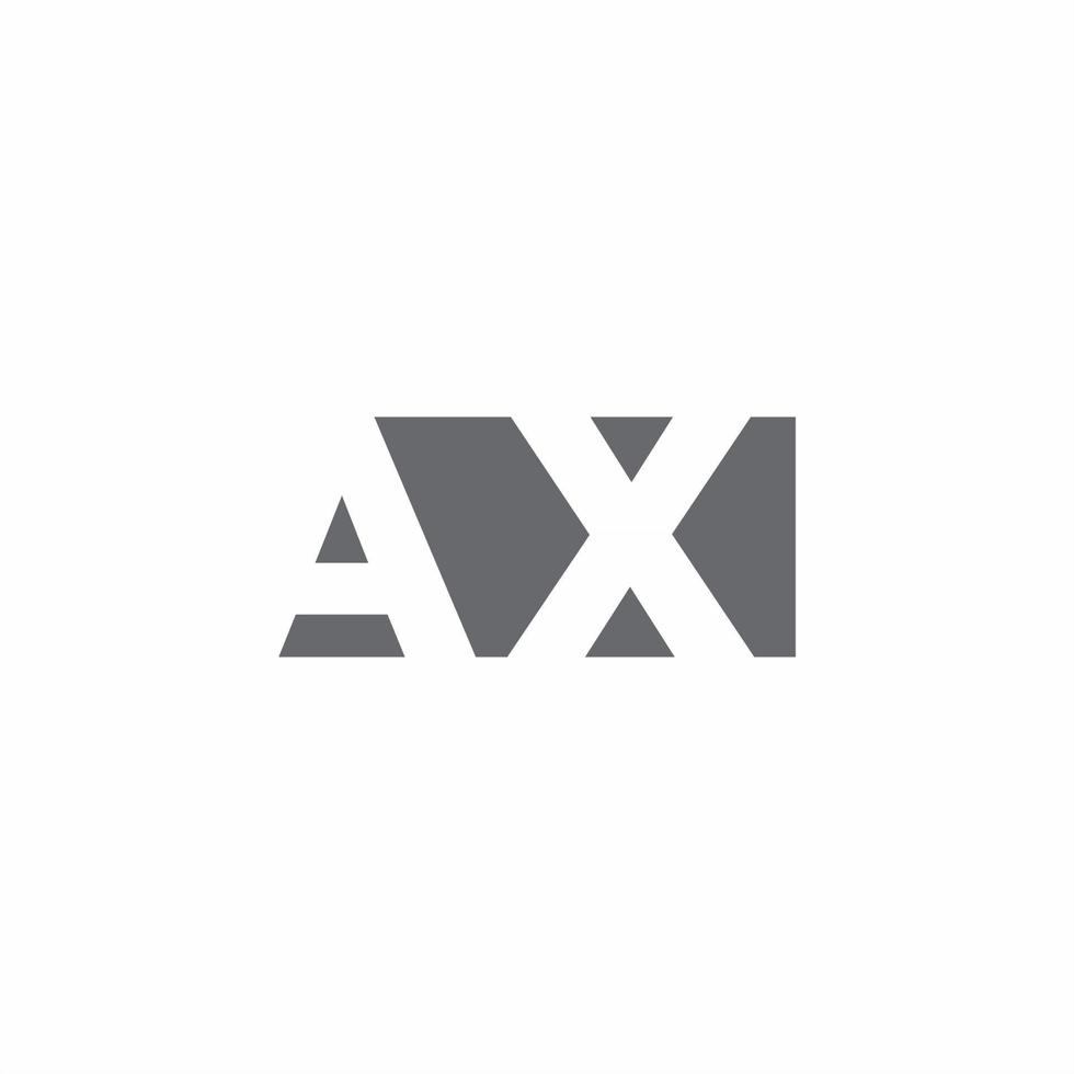 AX Logo monogram with negative space style design template vector