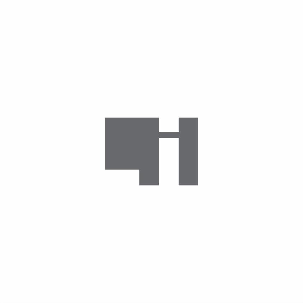 LI Logo monogram with negative space style design template vector