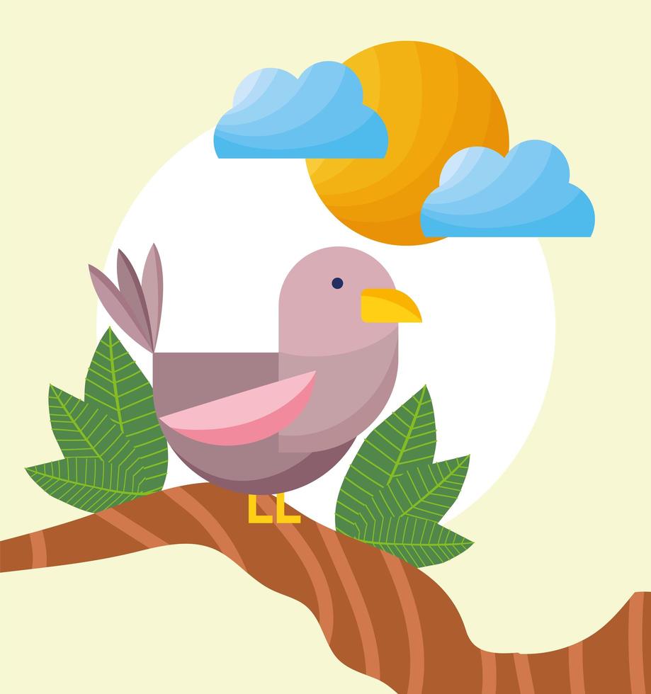 bird on branch vector