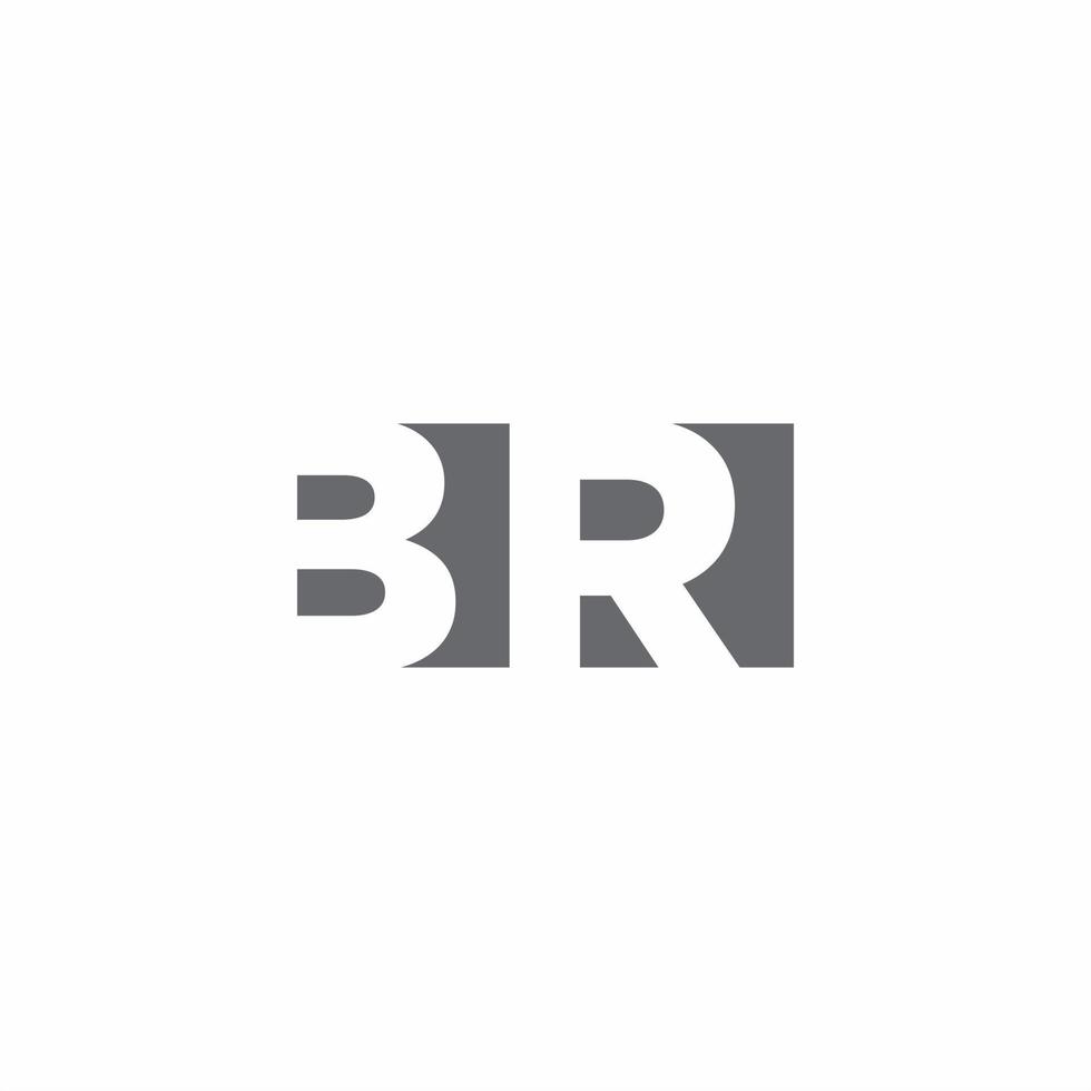 br logo monograma con plantilla de diseño de estilo de espacio negativo vector