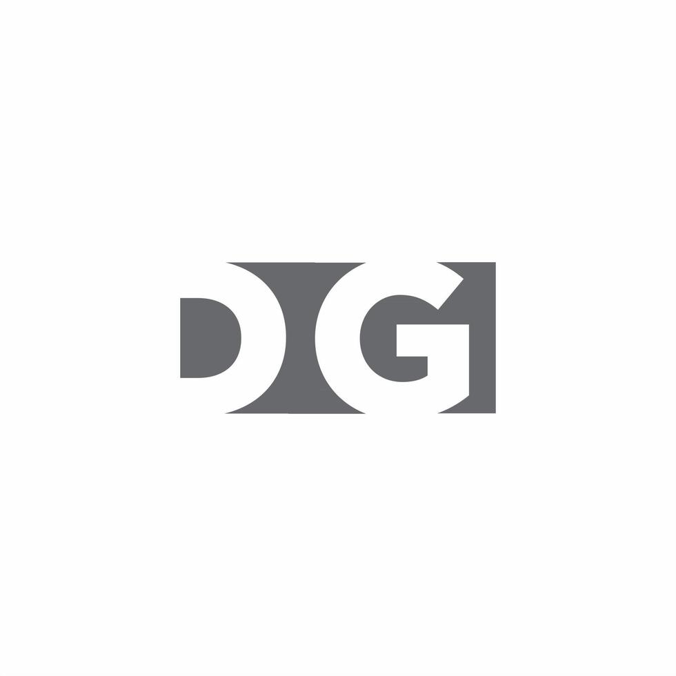 monograma de logotipo dg con plantilla de diseño de estilo de espacio negativo vector