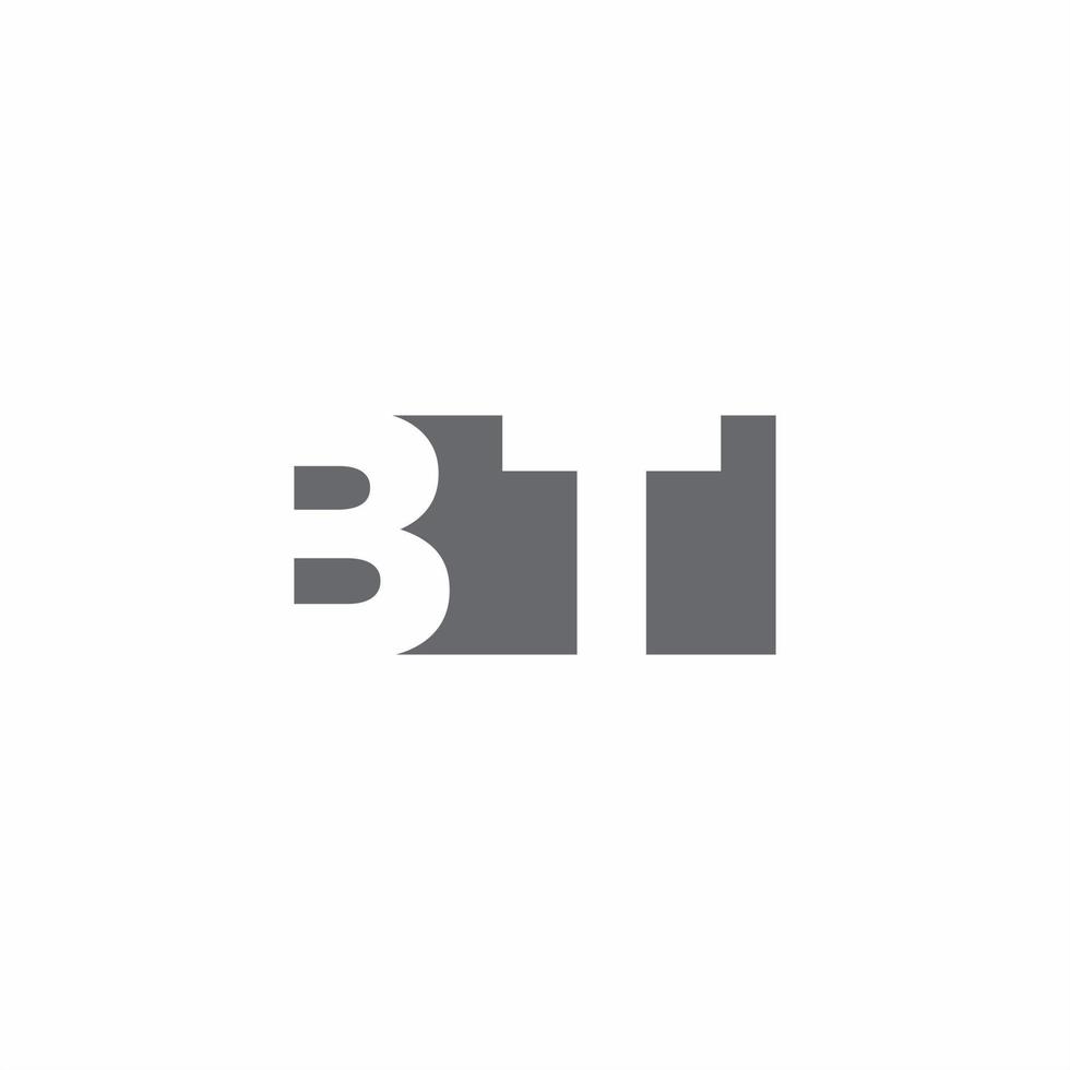 monograma del logotipo de bt con plantilla de diseño de estilo de espacio negativo vector