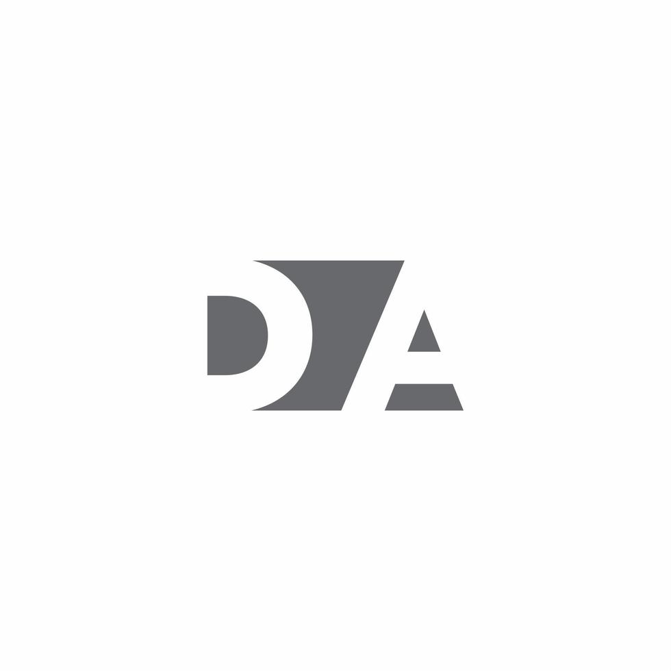 monograma del logotipo de da con plantilla de diseño de estilo de espacio negativo vector