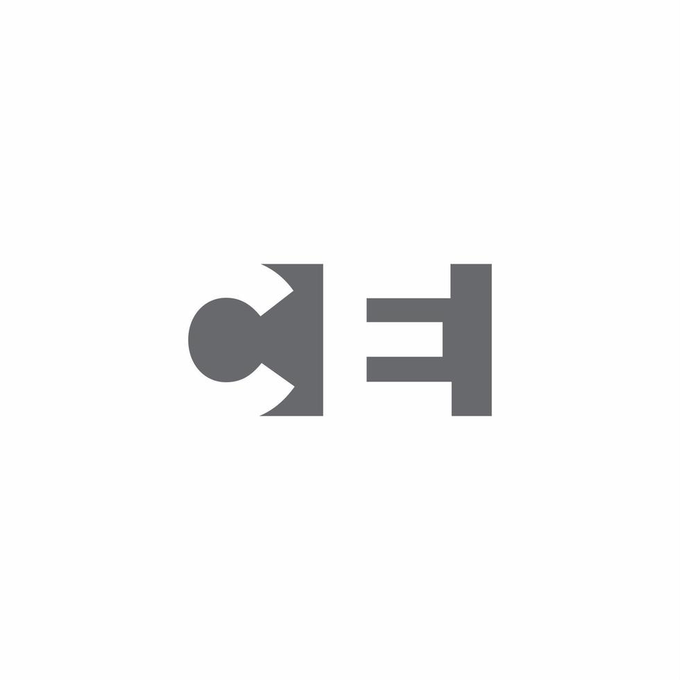 monograma del logotipo ce con plantilla de diseño de estilo de espacio negativo vector