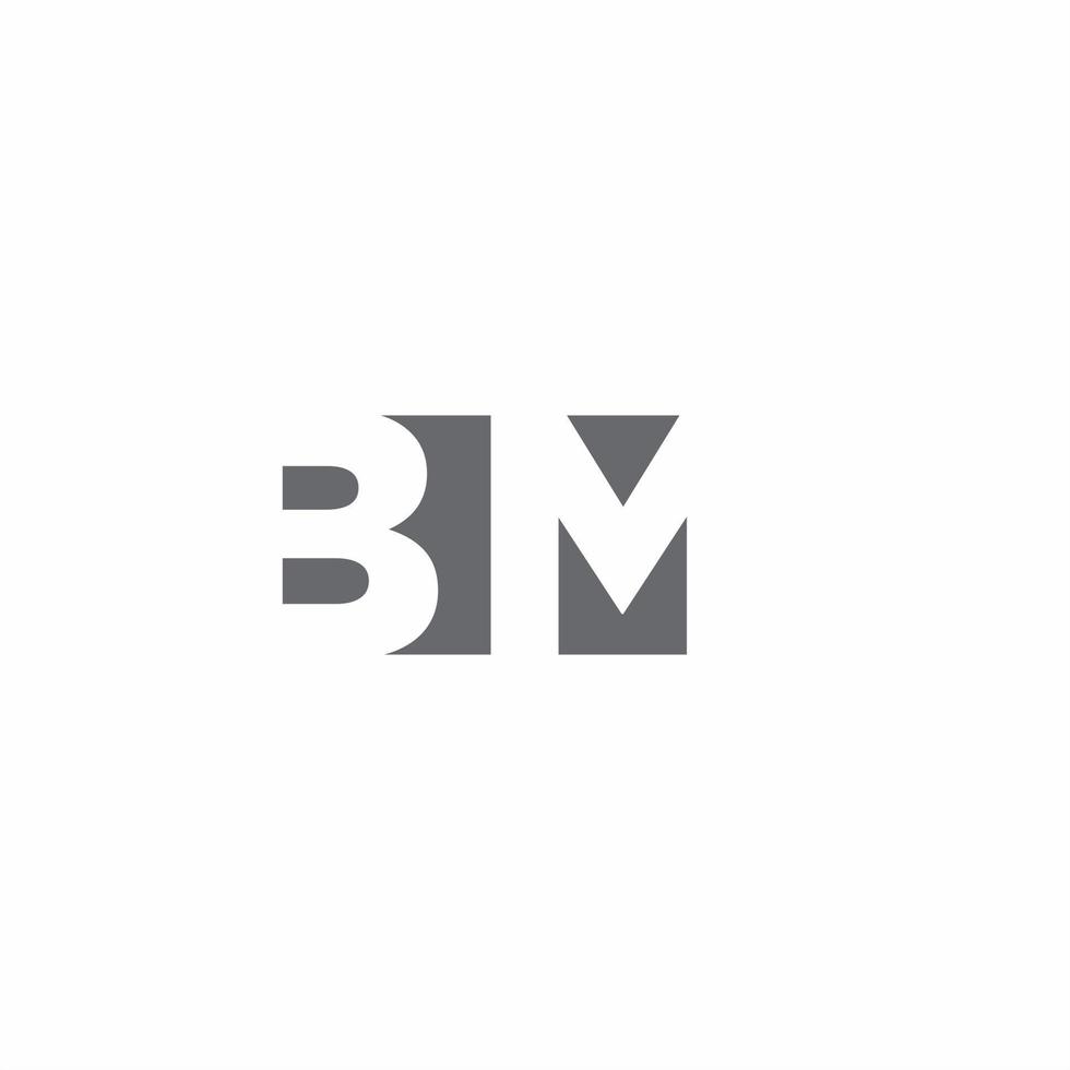 Monograma del logotipo de bm con plantilla de diseño de estilo de espacio negativo vector