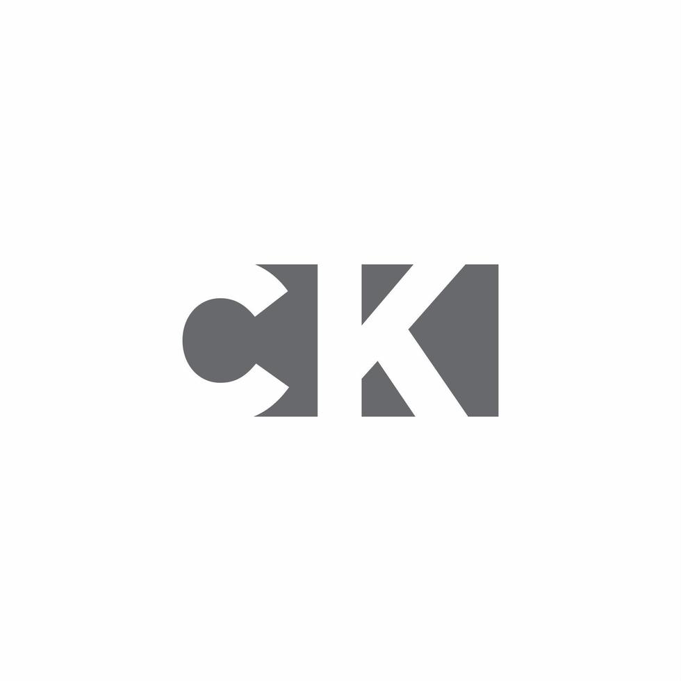 CK Logo monogram with negative space style design template vector