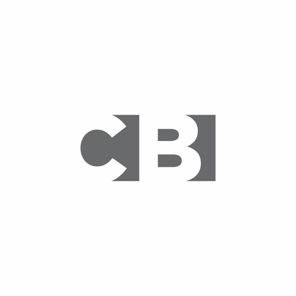 Monograma del logotipo de CB con plantilla de diseño de estilo de espacio negativo vector