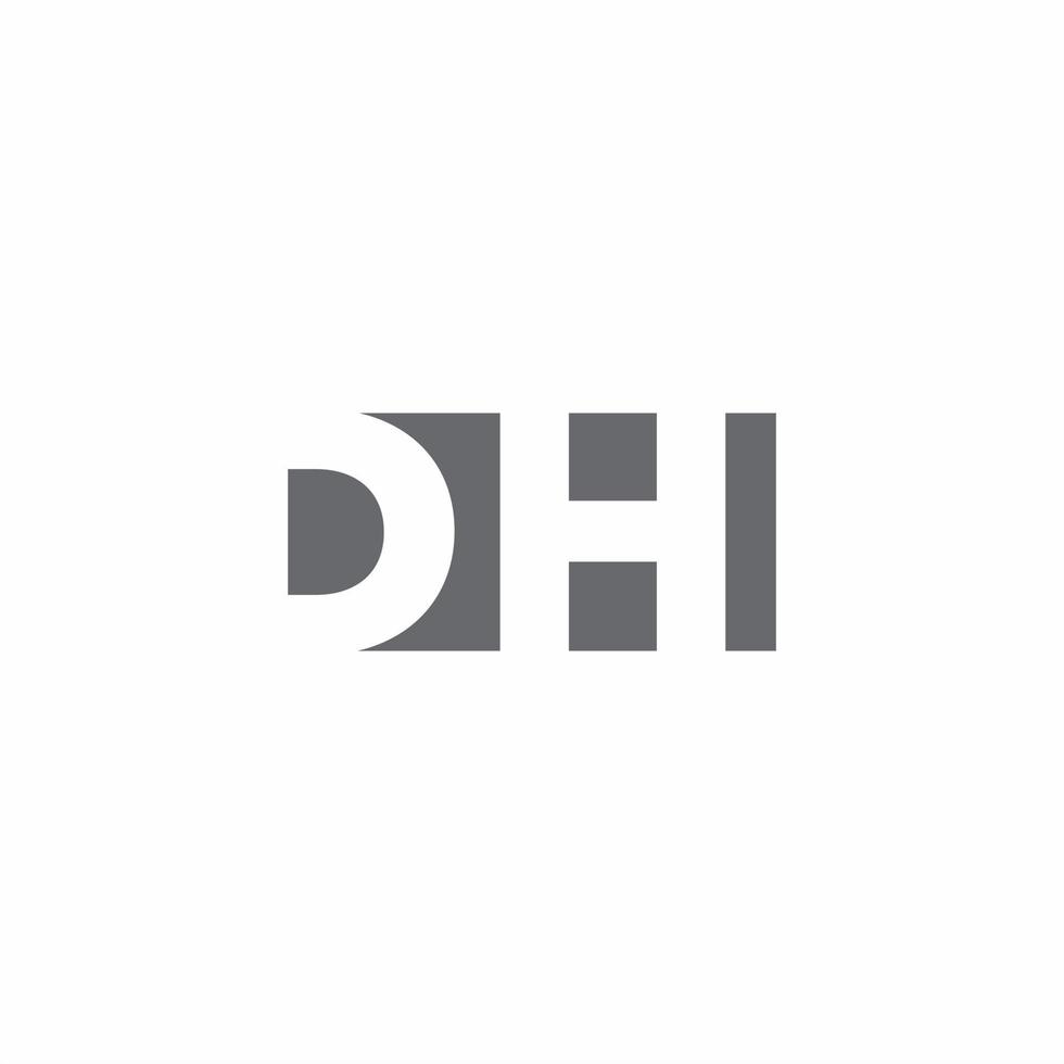 Monograma del logotipo de dh con plantilla de diseño de estilo de espacio negativo vector