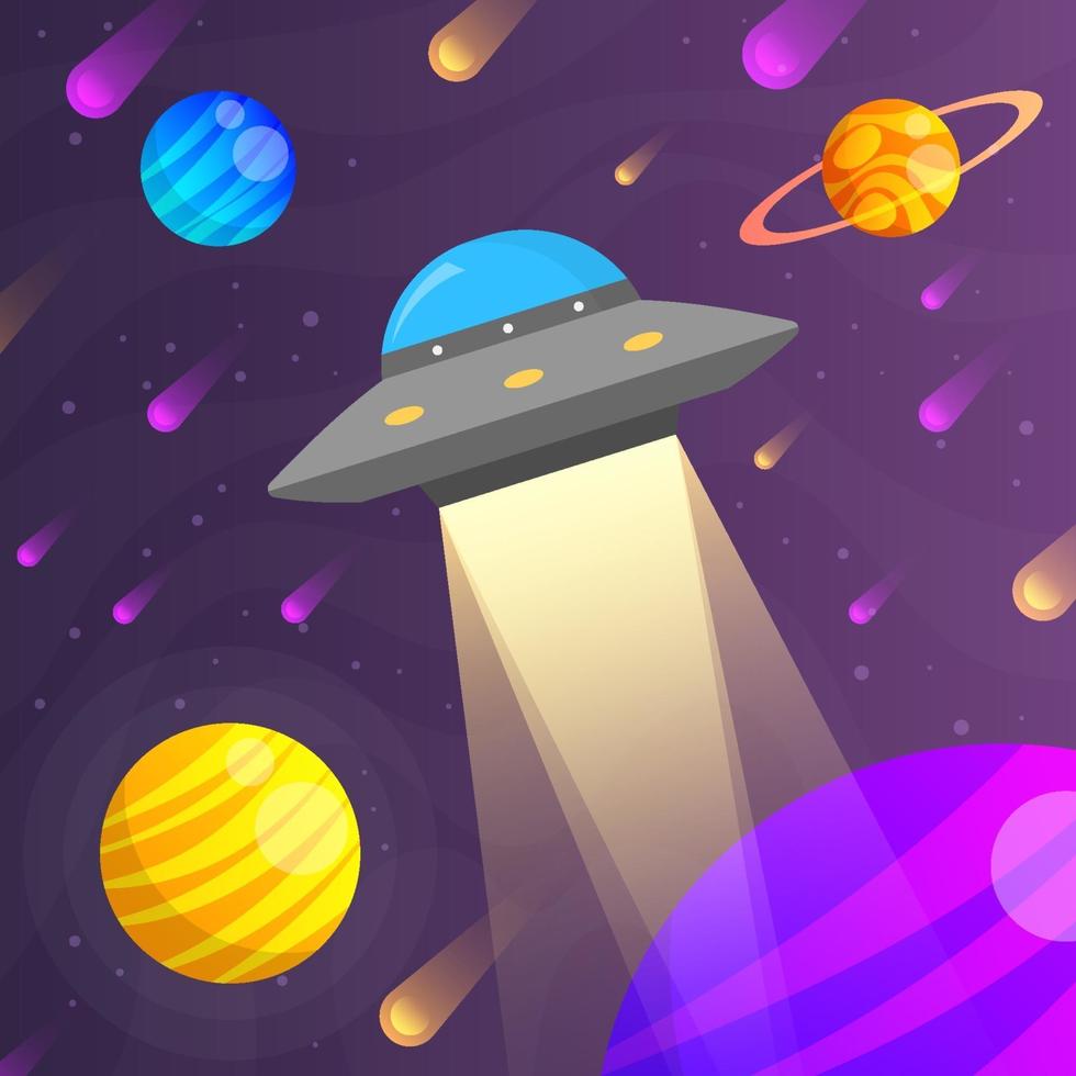 ovni en galaxia vector