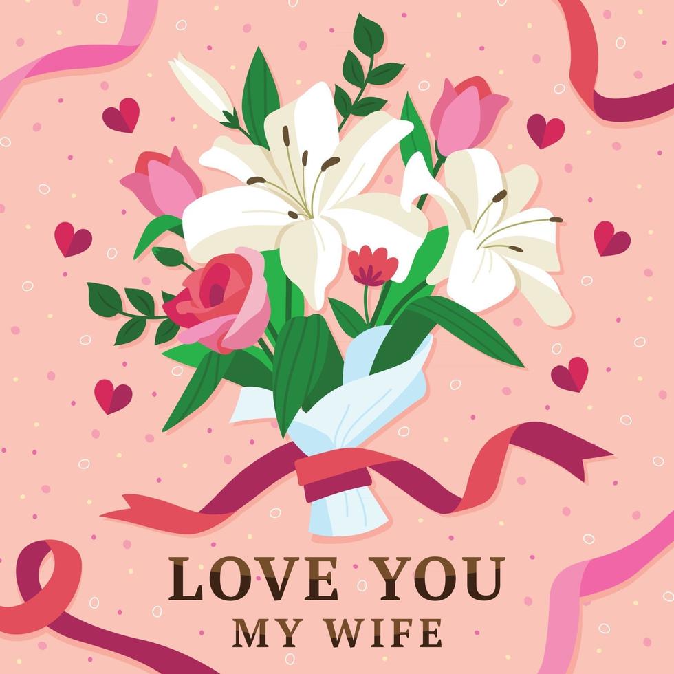 Flower Bouquet for Wife vector