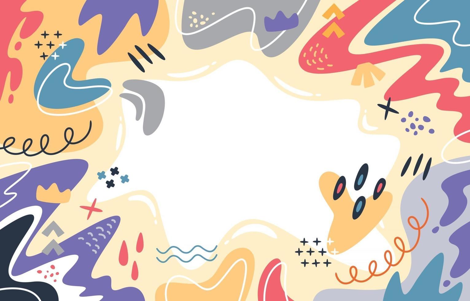 Variety of Cute Shapes Abstract Background vector