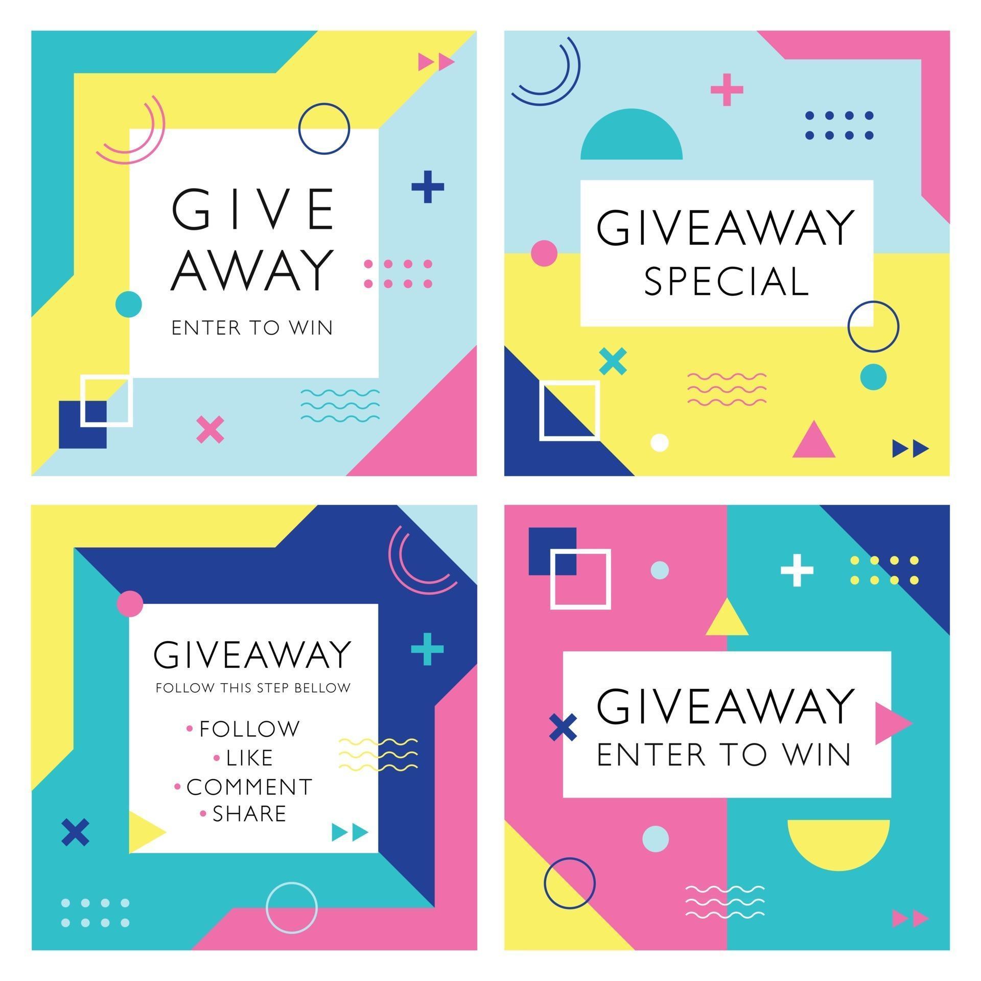 Giveaway Template for Social Media 2773382 Vector Art at Vecteezy
