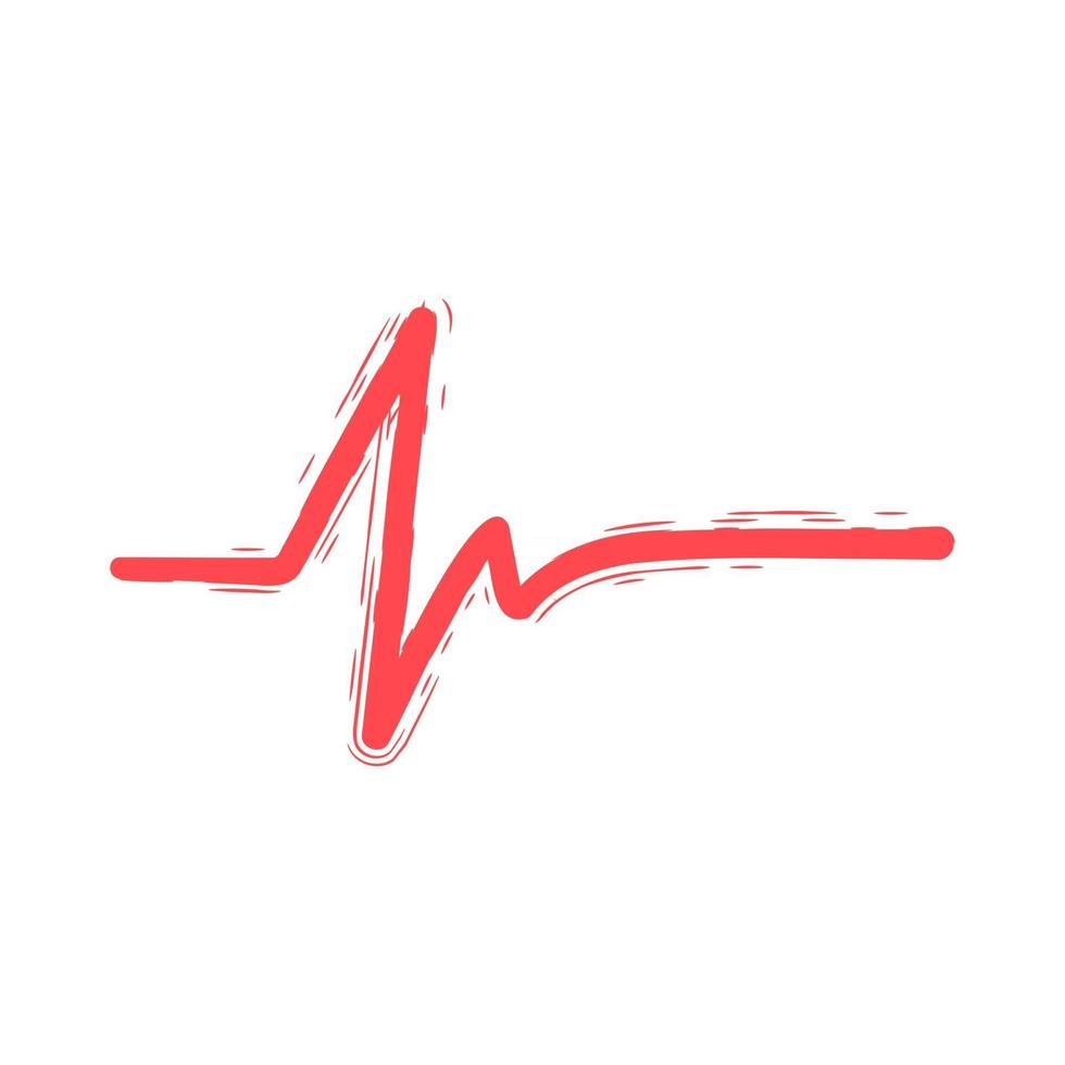 Hand drawing heart cardiogram line doodle icon. vector