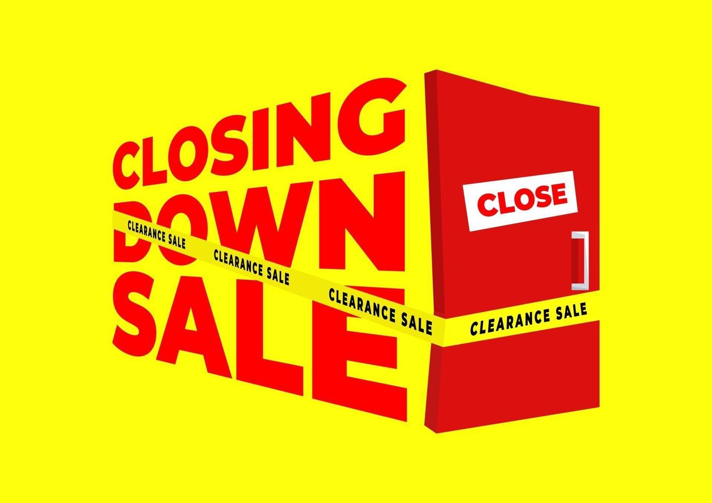 Closing down sale, Clearance sale banner template. vector