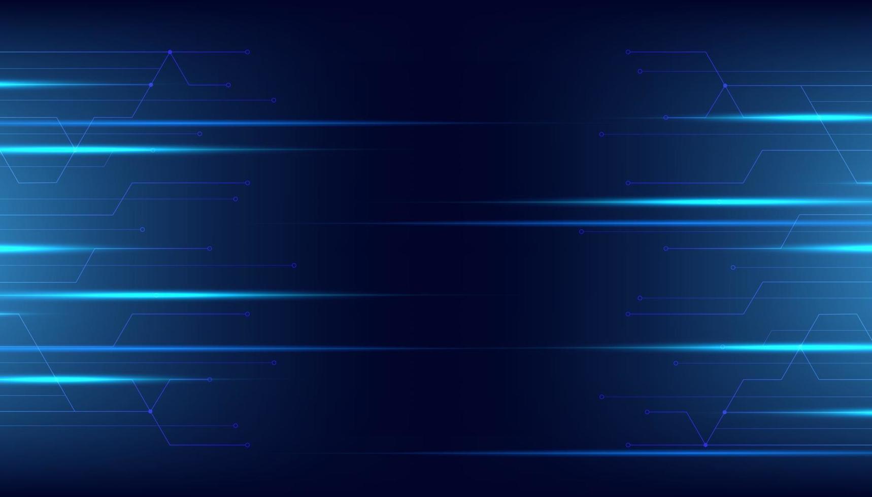 Abstract technology horizontal motion style concept. Digital technology connection on dark blue background. vector