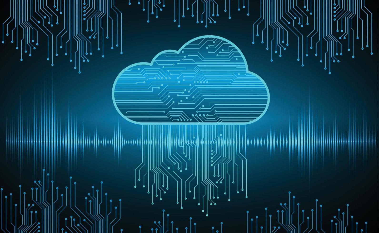 Fondo de concepto de tecnología futura de circuito de computación en la nube vector