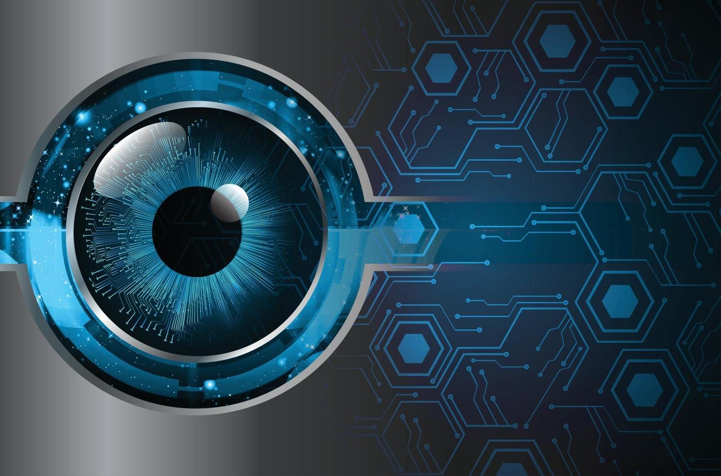 Blue eye cyber circuit future technology concept background vector