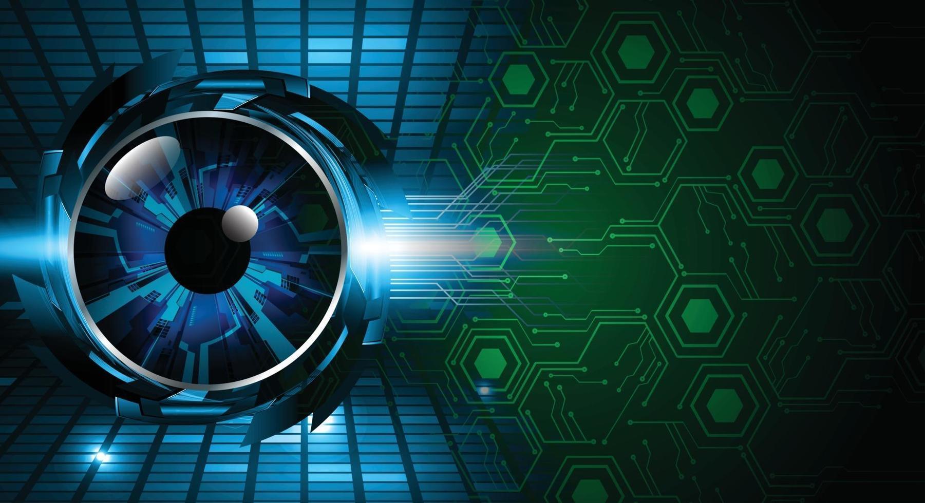 Blue eye cyber circuit future technology concept background vector