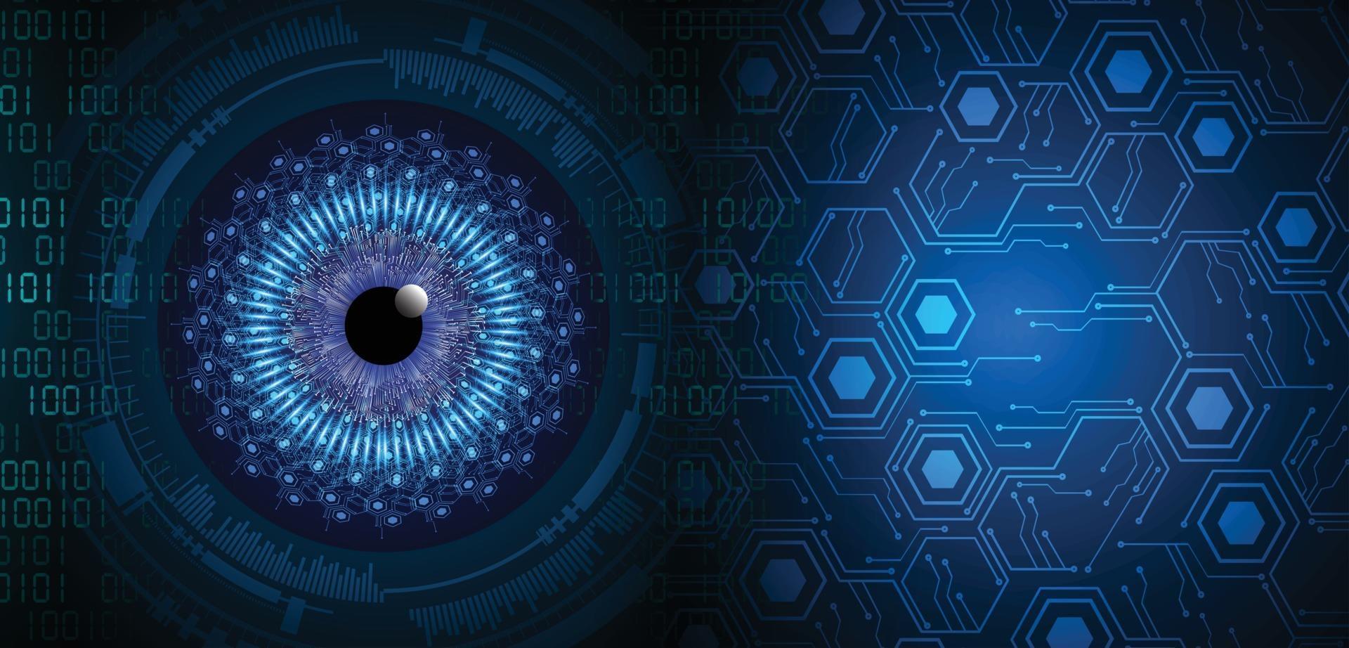 eye cyber circuit future technology concept background vector