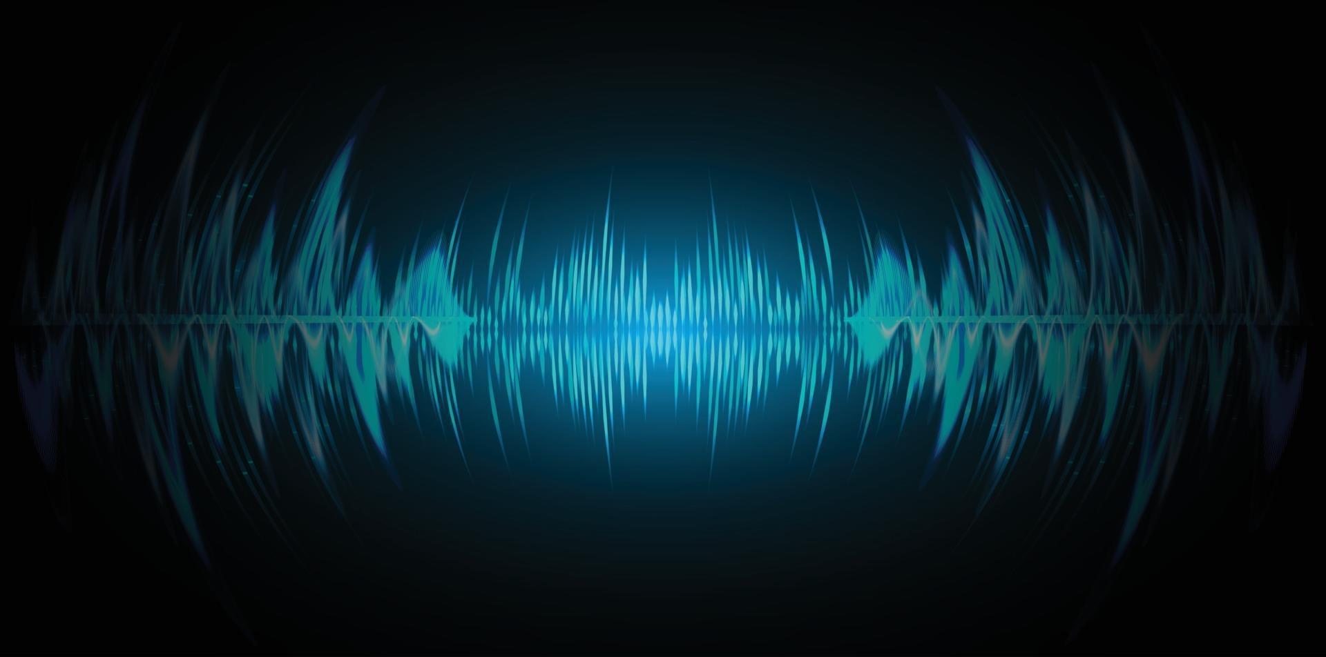 Sound waves oscillating dark light vector