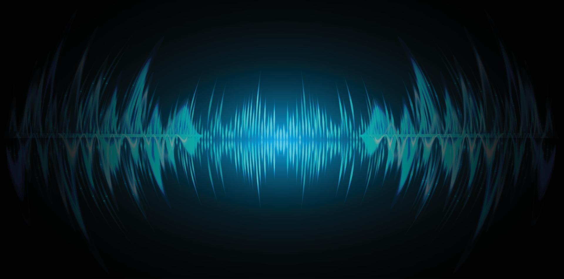 Sound waves oscillating dark light vector