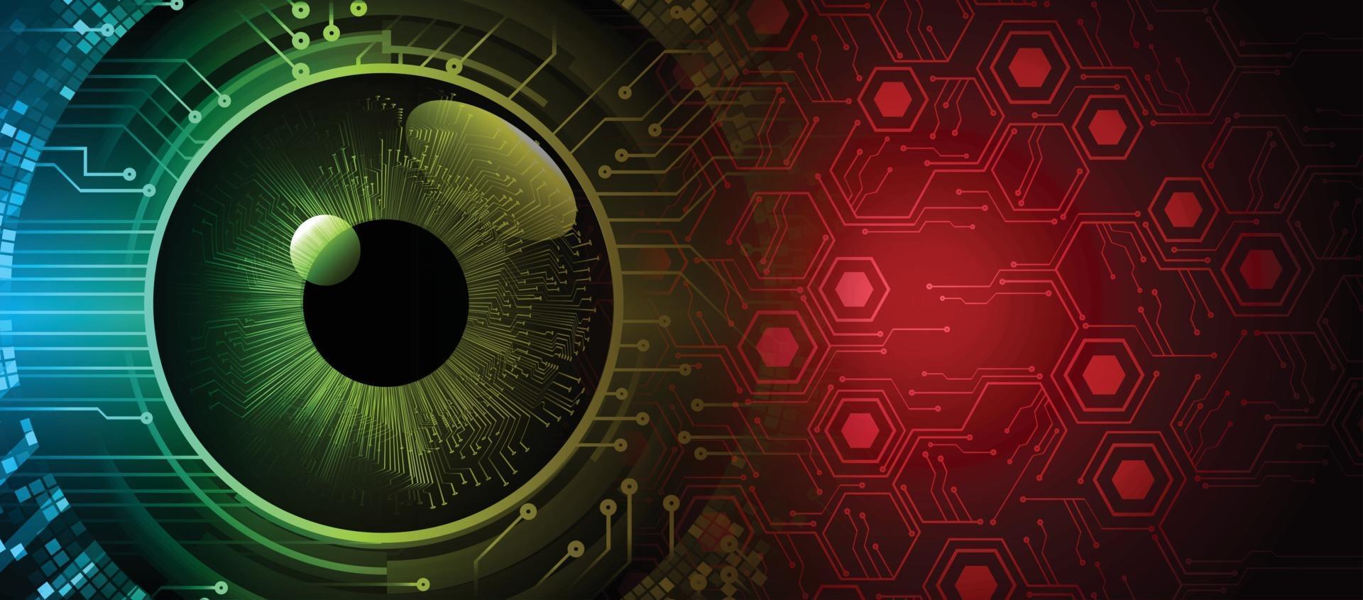 eye cyber circuit future technology concept background vector