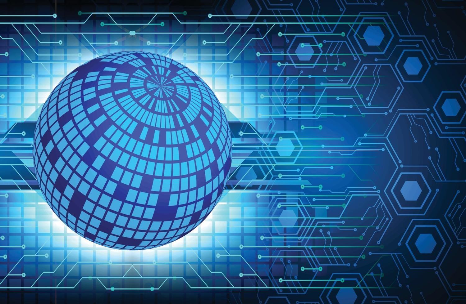 world binary circuit board future technology, blue hud cyber security concept background vector