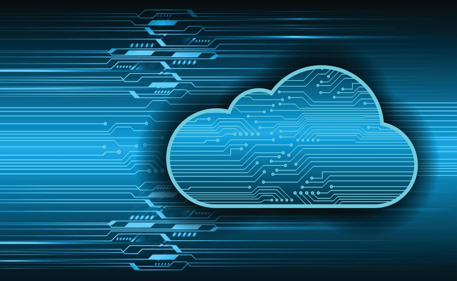 Fondo de concepto de tecnología futura de circuito cibernético de computación en la nube vector