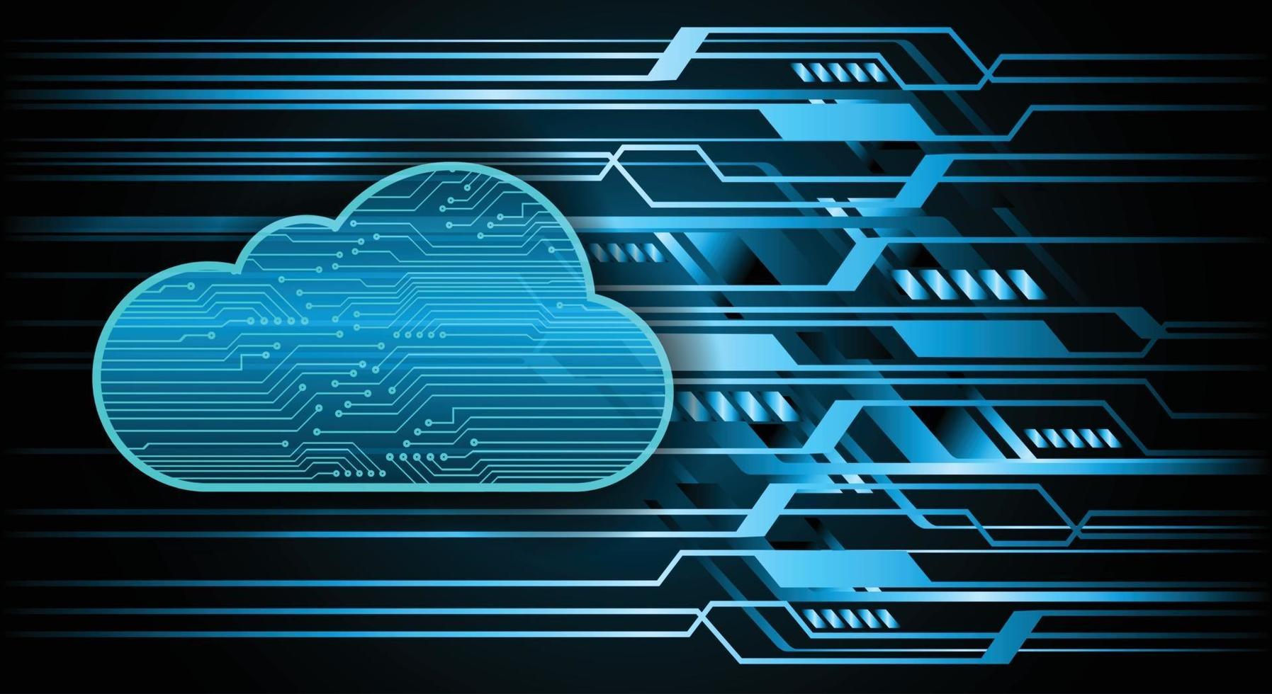 Fondo de concepto de tecnología futura de circuito cibernético de computación en la nube vector