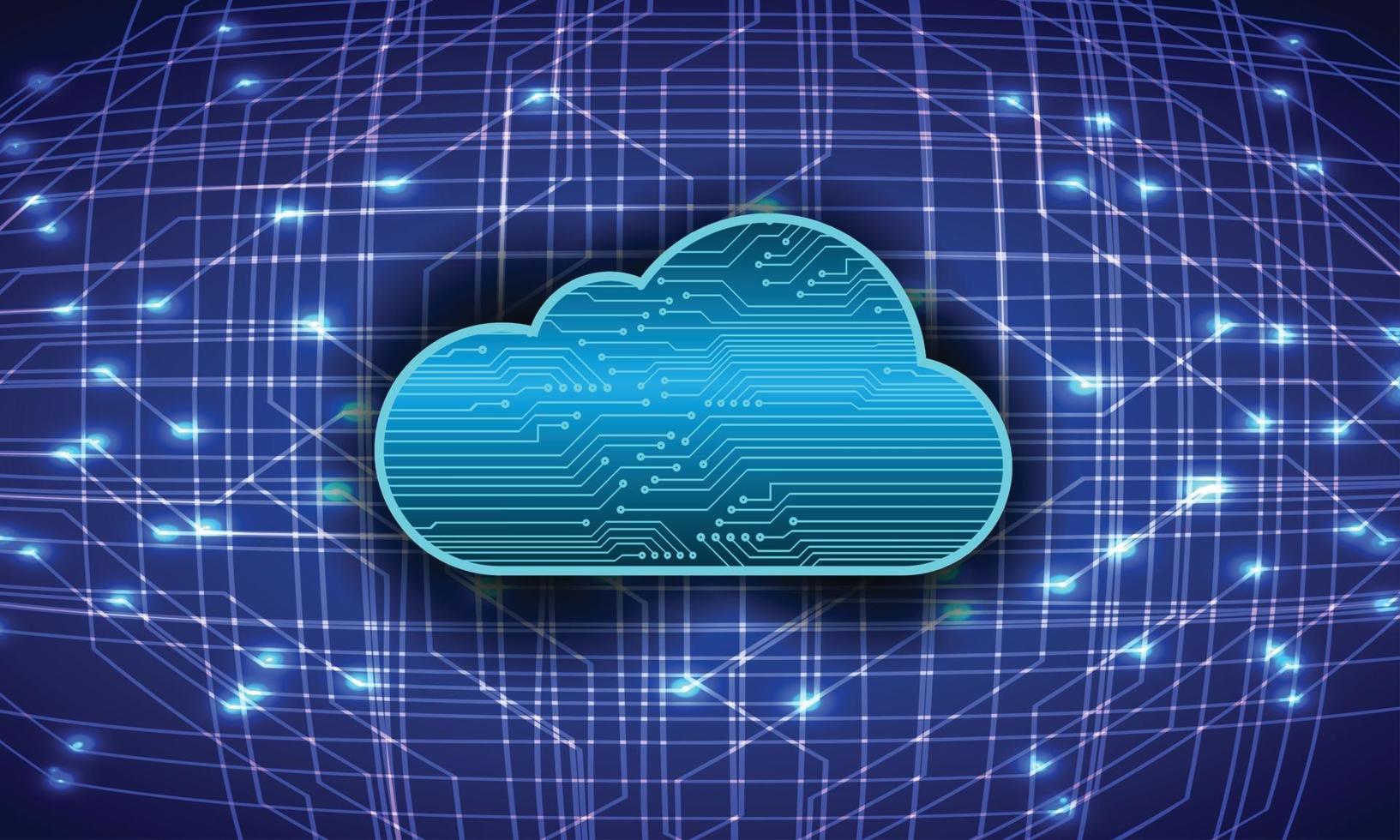 Fondo de concepto de tecnología futura de circuito cibernético de computación en la nube vector