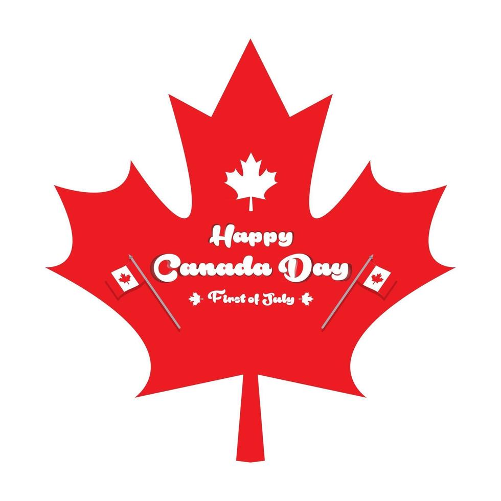 feliz día de canadá ilustración vectorial libre en forma de hoja de arce vector