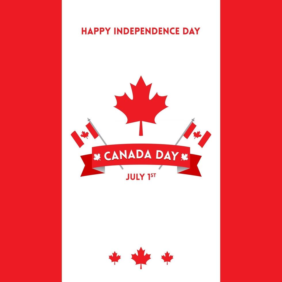 Happy Canada Day free vector illustration theme