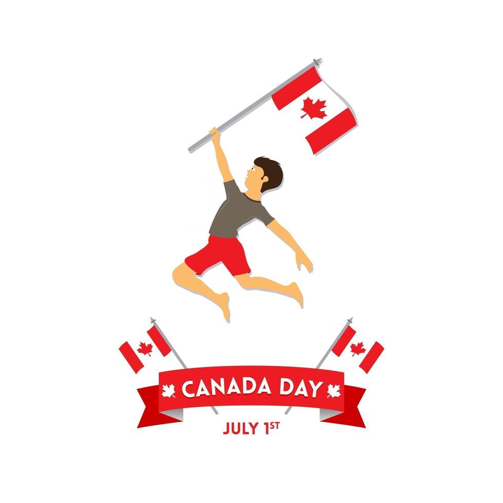 Happy Canada Day free vector poster and flyer design